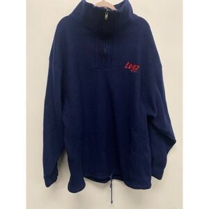Vintage 90s LUGZ Mens Fleece Blue Sweatshirt XL Hip Hop New York 1/4 Zip‎